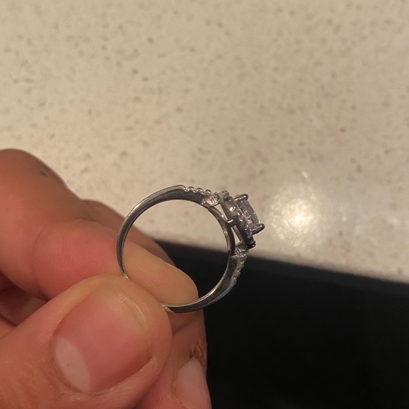 Halo Round Cut Engagement Ring Sterling Silver Stamped 925 Austrian Crystal - Picture 11 of 14